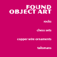 found object art, rock art, chess set, copper wire ornament, talisman
