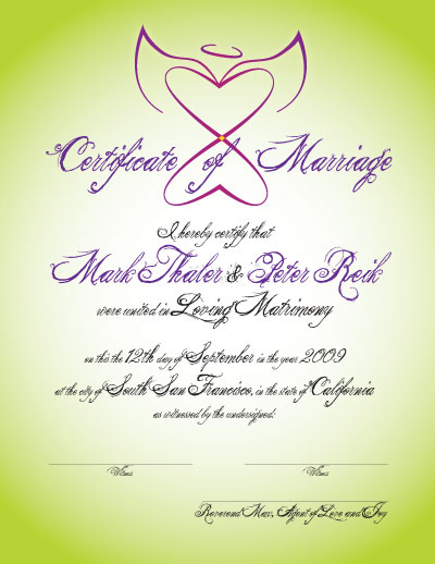 Certificate of Marriage