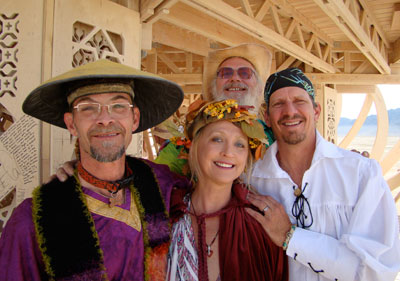 Reverend Max with Kim and Dave and Mr. Wizard at the Temple at Burning Man 2009