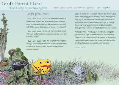Toad's Potted Plants -- fanciful foliage for your home and garden