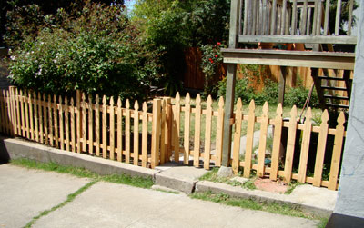 Back yard picket fence