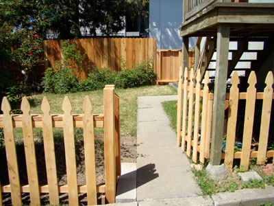 Back yard picket fence