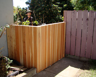 Back yard picket fence